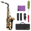 Saxofoon saxofoon zwarte verf eflat sax messing eb altsaxofoon alt sax met saxofoon mondstuk windinstrument muziekinstrumenten