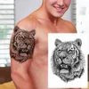 Transfert de tatouage étanche à tatouage temporaire Forest Lion Tiger Bear Flash Tattoos Femmes Leopard Wolf Crown Body Art Arm FaToo Tatoo Men 240427