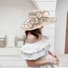 Sombreros de borde anchos estilo francés vestido de vestido para mujer flor flor de la novia ducha damas al aire libre protección solar accesorios para la cabeza transpirable