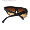 Gafas de sol Gafas de sol en la sombra negra cuadrada para mujeres Gafas de sol de moda retro de marca ovalada para mujeres Oculos de sol Q240426