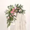 Dekoratif Çiçekler 2pcs Yapay Çiçek Rose Düğün Hoş Geldiniz Yönetim Kurulu Köşe Sırası Düzenleme Kemer Dekoru Doğum Günü Partisi Asma Sahte