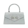 Bron Factory Ready-Made Rhinestone Bow Handtas Grete Glitter Evening Bag Chain Crossbody Bag