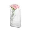 Clear Acrylic Vase Desktop Vase Bookshelf Decor Book Shape Vase Flower Arrangement Ware for el Home Office Wedding Decoration 240417