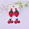 Charmes 6pcs mix style fraise fruit fruit acrylique pendentif pour bracelet d'oreille bricolage bijoux de fabrication de bijoux