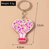 Keychains Lanyards Valentijnsdag Hot Air Balloon Keychain voor vrouwen Men Auto Key Handtas Hangers Keyrings accessoires Diy Sieraden Geschenken