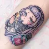 Tattoo Transfer wasserdichte temporäre Tattoo Aufkleber Anime Japanische doppelseitige dunkle Comics Kawakami Tomie Evil Girl gefälschte Tatoo für Frauen Männer 240427