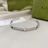 Hög version 925 Silverarmband Designer Double G Interlocking Jewlery Designer för kvinnor Män Vintage Charm Armband Classic Fashion Bangle Multiple Choice