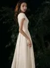 Abiti da festa Abito da sera bianco 2024 Eleganza Light Luxury Host Banquet Gowns High End French Style V-Neck Long Celebrity