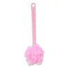 new New Double Side Rubbing Back Bath Brush Soft Hair Long Handle Hanging Type Flower Ballfor Long Handle Shower Brush