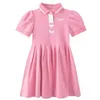 Robes de fille Version coréenne Nouveau 2024 The Childrens Robe Girls Small Fragrance Douce Robe plissée grande robe de princesse pour enfants 3-12yl2404