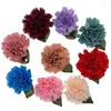 Dekorativa blommor 5st Satin Carnation Flower Applicies for Sewing Wedding Packing Leaf Ruffle Artificial Home DIY DECORTHS 5.5CM