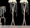 Wazony złoty stojak na kwiat metal t drogę ołowiu ślubny stojak na kwiaty do dekoracji imprezowej imprezy