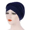 Hijabs KepaHoo Bohemia Style Women Turban Hat Braid Knot Lady Head Scarf Hijab Muslim Inner Hijab for Women Hair Accessories Hair Loss d240425