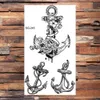 Tattoo Transfer Black Anchor Temporary Tattoos For Adults Men Realistic Compass Pirate Lighthouse Infinite Fake Tattoo Sticker Body Arm Tatoos 240426