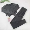 Женские спортивные костюмы Chrisure Wash Sports Set, подходящий для женской бесшовной йоги, набор для фитнеса с длинными рукавами с ручкой для подтяжки бедра, чтобы управлять ногами.