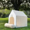 4OYU Carriers Crates Houses Princess Luxury Residence Teddy Bear Schnauzer Dog Cat Puppy Kitty Indoor Fluffy Warm and Comfortable Kennel Pet House Tent 240426