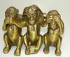 Collezione Brass Voir Parler N039Entendez Aucun Mal 3 Statue de Singe Grand2224653