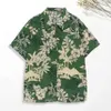 Chemises décontractées pour hommes chemises d'été à la mode poche séchée rapide shirt hawaïen feuilles de floral d'été imprimé chemise hawaïenne 240424