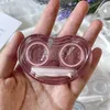 Accesorios de lentes de contacto Cajas de lentes de contacto con forma de corazón para mujeres Caja de lentes de contacto de viaje portátil con tweezer y palanca de succión D240426