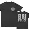 メンズTシャツフランスの旅行研究介入Bri Brigade Anti Assault Tシャツ100％コットンOネック半袖カジュアルメンズTシャツJ240426