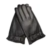 Autumn Men Business Sheepskin Leather Gloves Winter Full Finger Touch Screen Black Gloves Riding Motorcycle Gloves