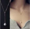 Collane Nuova Personalità Temperamento Gioielli dolci imitazione Collana Pearl Collana Femmina Regolabile a catena sottile Collana a pendente