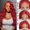 Front lace wig new product red long curly hair with large waves cover hot selling