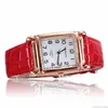 Armbandsur 2024 Klockor för kvinnor Square Rose Gold Wrist Fashion Leather Brand Ladies Quartz Watch Clock Montre Femme