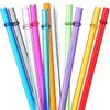 Böjbart plast Drinking Straw 240mm With Ring Cuttable Creative DIY Återanvändbara rörvänliga mager tumlar Barware Vatten Juice Milk Tea Coffee Cocktail Picks