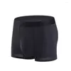 Sous-vêtements pour hommes sous-vêtements pour quatre coins moyens moyens de taille à la taille houstouflée ultra mince Boxer en soie de glace