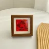 Brädor 1pc/Lot Wood Photo Frame 4Inch Square Picture Frames Wall Hanging Holder Chinoiserie Decoration Custom Home Bedroom vardagsrum