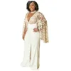 Robes Boho Jumpsuit Bridal Wedding Cape V Robes à cou