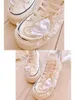 Casual Shoes Thick Soled Soe Up Canvas Women Version Fairy Crystal White mångsidig höjd Ökande sport