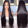 Transparent 13x4 13x6 Spets Front Human Hair Wigs Brazilian 360 Straight Lace Frontal For Women Preplucked 4x4 5x5 Stängning Wig 240417