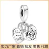 Sterling Panjiadi S925 Sier Lock Chain Key Pendant Drop-the Glue Heart Hollow Rose Cartoon Cute Tiger Tiger String Decoration