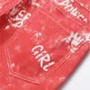 Jeans masculins jeans de denim pour hommes imprimés avec lettres fashion rouge de haute qualité de haute qualité