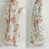 Basic Casual Dresses Women Long Dresses Muslim Loose Robe Casual Full Sleeve Print Solid Maxi Sundress Spring Ladies Long Vestidos Turkish Clothing