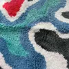 Tapis abstrait art chic rouge bleu tapis tufted tapis de plancher super absorbant non glip