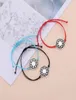 Aanpassen mode sieraden gras groen gevlochten knooparmband met zilveren amulet ronde bedel armband sieraden diy cadeau1295988