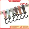 Stroller Parts 2/3PCS Outdoor Baby Bag Hook PU Leather Strap S Hooks With Plastic Carabiners Accessories For Pram