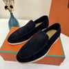 LP LOAFERS Designer Dress Shoes Womens Mens Flat Mules Pianas Luxury Summer Walk Cattle Velvels Tassels Business Cow Hide Cuir Low Top Suede Mocasins Casual Shoe