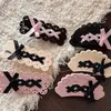 Clamps YHJ Ballet Style Hair Claw Japanese Korean Ribbon Tie Bow Hair Clip Sweet Girl Acetate Grab Clip Hair Accessories for Women Y240425