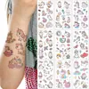 Tattoo -overdracht 10 -stcs/lot Tijdelijke tattoo sticker Kids Cute Cartoon Water Tattoo Unicorn Mermaid Dierstickers Gezicht Hand Tattoo vinger klein 240427