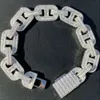 Trendy 18 mm Eisy VVS Cuban Chain Link Baguette Moissanite Diamond Mariner Link Kubaner