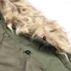 Heren Down Heren 2022 Olive Green M65 Outdoor Faux Fur Timed Hooded Retro Army Fishtail Parka Mens Winter Long Parkas Jacket Coat