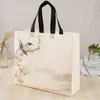 Borse di stoccaggio 2024 EST Plum Blossom Printing Borse per la spesa Eco Shopping TOTE RIUSABILE CONSIGLIO PIEDING TRAVERA BAGNO NON TEGATTO