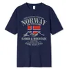 メンズTシャツ夏ノルウェーの旗フィヨルドマウンテンTシャツクレイジーヒップホップメンズTシャツコットンクルーネックプラスサイズ半袖楽しいメンズTシャツJ240426