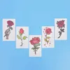 Tatoeage overdracht 8 plaat Waterdichte tijdelijke tattoo stickers nep flash unisex mooie bloem roze wegwerp body art concealer stickers 240427