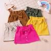 Skirts 1-5Y ldren Kid Baby Girls Skirts Cute Bow Button A-Line Skirts Autumn Spring Girls Clothing Costumes H240509