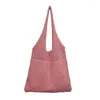 Bolsas de armazenamento bolsas de malha reutilizáveis ​​fêmeas de grande capacidade Totes femininas Bolsa de praia de verão feminina Big Burses Casual oco ombro de tecido